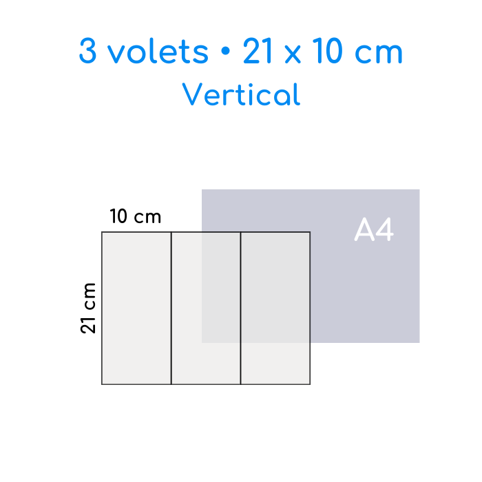 Dépliant 3 volets 21 x 10 cm vertical